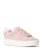 Michael Michael Kors Poppy Suede And Shearling Lace Up Sneakers