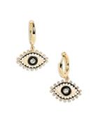 Baublebar Cyprus Pave Evil Eye Charm Huggie Hoop Earrings In Gold Tone