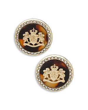Lauren Ralph Lauren Crest Pave Button Earrings