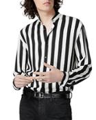 The Kooples Striped Band Collar Shirt