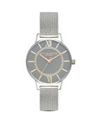 Olivia Burton Stainless Steel Gray Dial Watch, 34mm