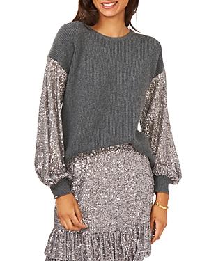 Vince Camuto Mixed Media Sequin Sweater