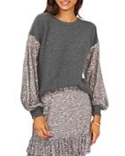 Vince Camuto Mixed Media Sequin Sweater