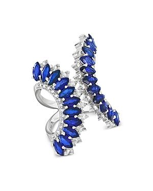 Hueb 18k White Gold Mirage Blue Sapphire & Diamond Statement Ring