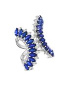 Hueb 18k White Gold Mirage Blue Sapphire & Diamond Statement Ring