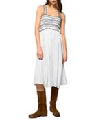 Pinko Basso Striped Smocked Dress