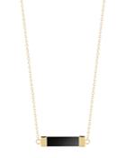 Mateo 14k Yellow Gold Black Onyx Bar Cable Necklace, 16