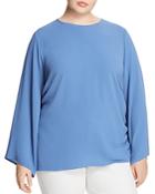 Vince Camuto Plus Crepe Cinched-side Top