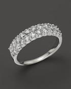 Diamond Double Row Band In 14k White Gold, .50 Ct. T.w.
