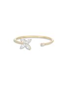 Adina Reyter 14k Yellow Gold Paris Diamond Marquis & Round Cut Flower Cuff Ring