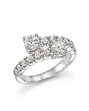 Diamond Two-stone Bypass Ring In 14k White Gold, 1.20 Ct. T.w. - 100% Exclusive