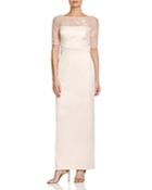 Kay Unger Short Sleeve Lace Gown