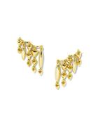 Kendra Scott Quinn Fringe Climber Earrings In 14k Gold Plated