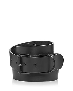 Allsaints Men's Perforated Logo Leather Belt