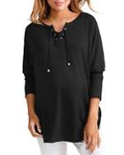 Ingrid & Isabel Maternity Lace-up Cocoon Top