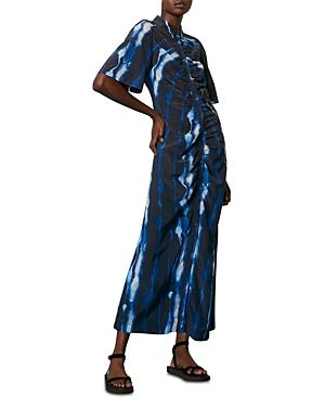 Whistles Shibori Print Silk Shirt Dress
