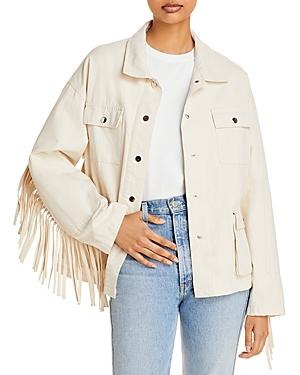 Aqua Fringed Sleeve Denim Jacket - 100% Exclusive