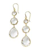 Ippolita 18k Yellow Gold Rock Candy Rock Crystal Triple Drop Earrings