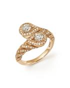 Diamond Two Stone Bypass Ring In 14k Yellow Gold, 1.0 Ct. T.w.