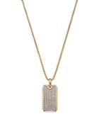 Bloomingdale's Men's Diamond Dog Tag Pendant Necklace In 14k Yellow Gold, 0.50 Ct. T.w. - 100% Exclusive