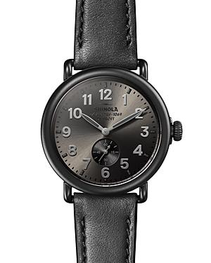 Shinola The Runwell Black Leather Strap Watch, 41mm
