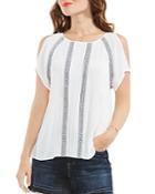 Vince Camuto Embroidered Crinkle Top