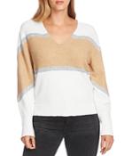 Vince Camuto Striped Bubble-sleeve Sweater