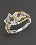 Diamond Star Ring In 14k Yellow And White Gold, .30 Ct. T.w.