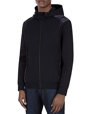 Armani Mixed Media Slim Fit Zip Hoodie