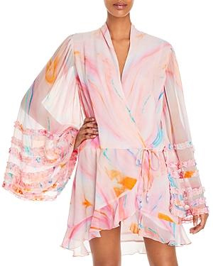 Rococo Sand Davina Abstract Print Chiffon Mini Dress