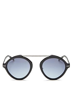 Dior Homme Men's Diorsystems Mirrored Brow Bar Round Sunglasses, 49mm