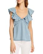 French Connection Sisay Ruffled-neck Top