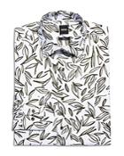 Boss Hank Slim Fit Leaf Print Dress Shirt