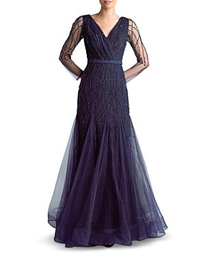 Basix Embroidered Tulle Gown