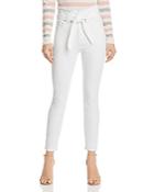 7 For All Mankind Paperbag-waist Jeans In White Runway Denim