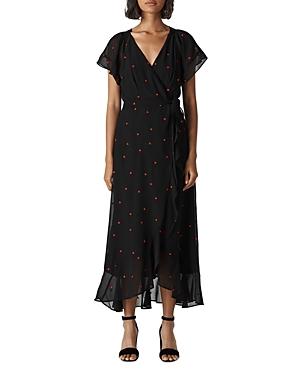 Whistles Heart-embroidered Wrap Dress