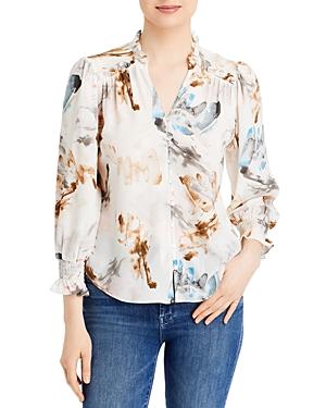 Sioni Printed Ruffle Trim Blouse