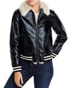 Mother The Faux Fur-lined Bomber Jacket