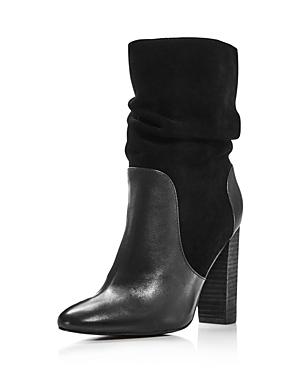 Charles David Women's Round Toe Leather & Suede High-heel Booties