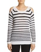 Aqua Stripe Cold Shoulder Sweater - 100% Exclusive