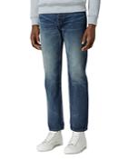 The Kooples Cotton Blend Faded Straight Jeans In Blue