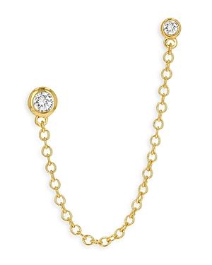 Moon & Meadow Diamond Stud Chain Ear Climber In 14k Yellow Gold - 100% Exclusive