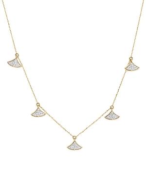 Adina Reyter 14k Yellow Gold Folded Fan Diamond Station Necklace, 17