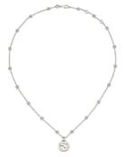 Gucci Sterling Silver Interlocking G Cluster Chain Necklace, 14
