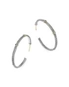Judith Ripka 18k Yellow Gold And Sterling Silver Large Hoop Earrings With Diamonds