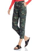Sundry Cotton Camo-print Beaded Cropped Trousers