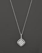 Roberto Coin 18k White Gold Diamond Square Drop Pendant Necklace, 18