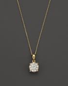 Diamond Cluster Pendant Necklace In 14k Yellow Gold, .25 Ct. T.w.