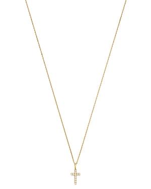 Bloomingdale's Diamond Cross Pendant Necklace In 14k Yellow Gold, 0.08 Ct. T.w. - 100% Exclusive