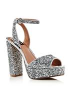 Aqua Women's Mardi Glitter Leather High-heel Platform Sandals - 100% Exclusive